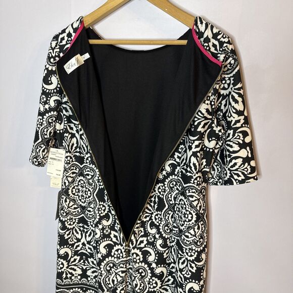 Eliza‎ J Black & White Shift Dress Womens 10 Corpcore Classic Graduation - Picture 9 of 11